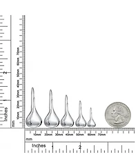 Bling Jewelry Simple Plain Puffed Teardrop Pear Shaped Rain Drop Earrings Fishhook Threader Polish Sterling Silver 1.2 Inch