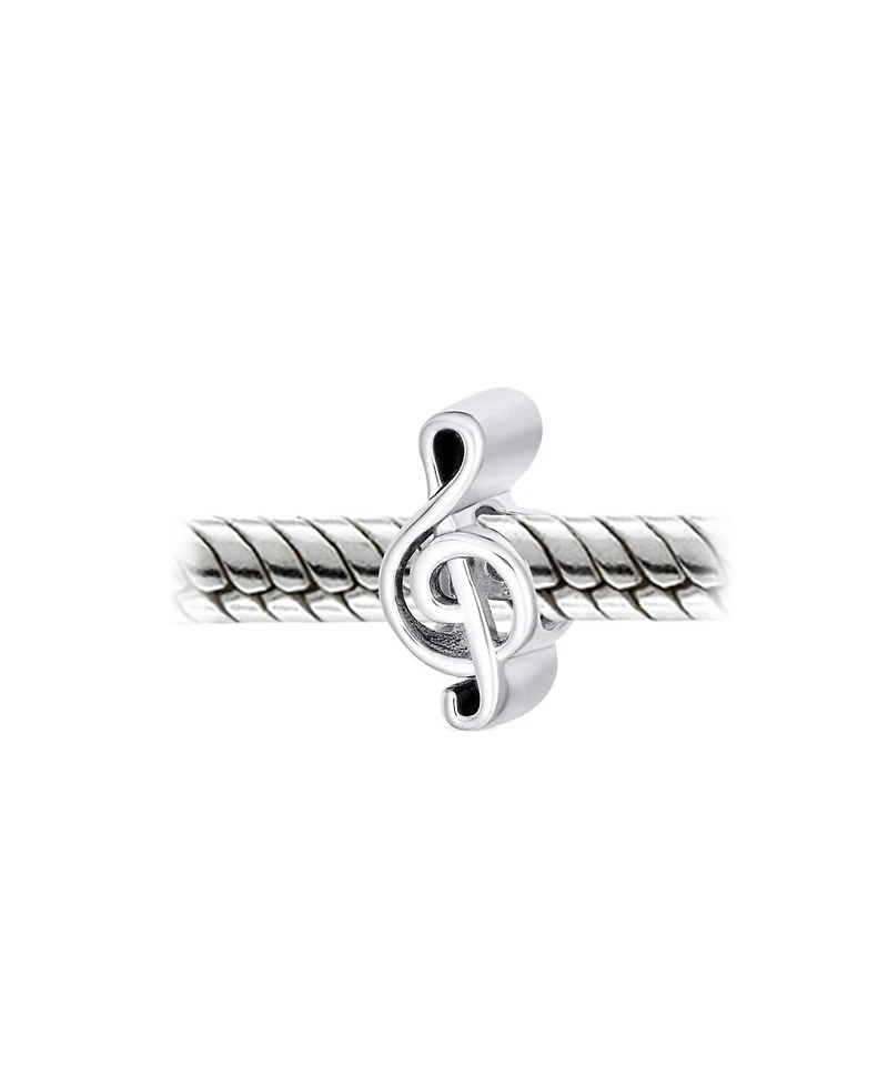 Bling Jewelry Set of 2 Grand Piano & G Clef Musician Charm Bead Oxidized Sterling Silver