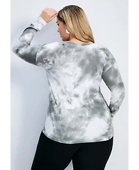 Avenue Women's Plus Skylar Tie Dye Hacci Top