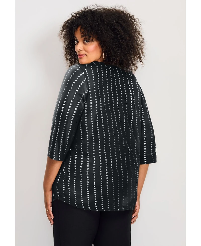 Avenue Women's Split-Neck Foil Top