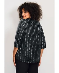 Avenue Women's Split-Neck Foil Top