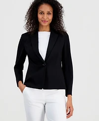 Kasper Compression One-Button Long-Sleeve Jacket, Regular & Petite