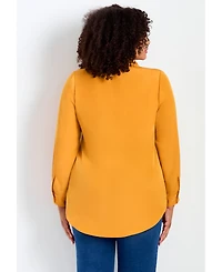 Avenue Women's Pleated Button Down Shirt