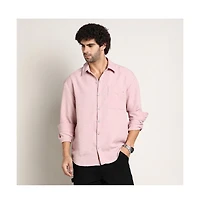Campus Sutra Men's Rose Pink Modular Solid Oversized Shirt