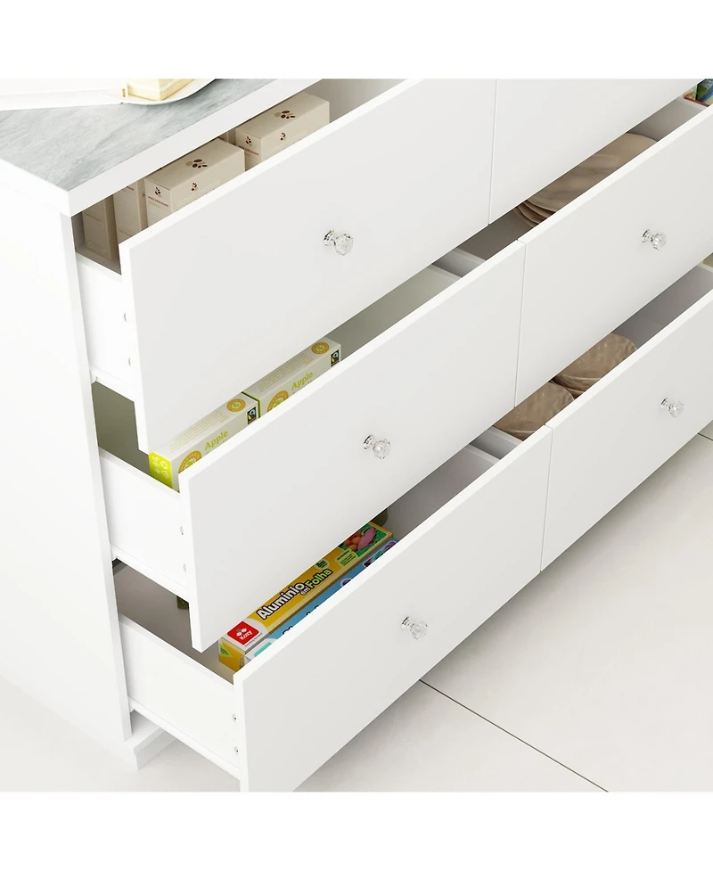 Kitchen island with 4 drawers, movable tabletop, kitchen island storage table with dining table, coffee station and microwave rack for home, dining ro