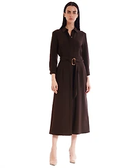 julia jordan Women's Long-Sleeve Belted Shirtdress