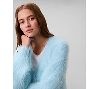 Calvin Klein Jeans Women's Cropped Relaxed Long-Sleeve Cardigan