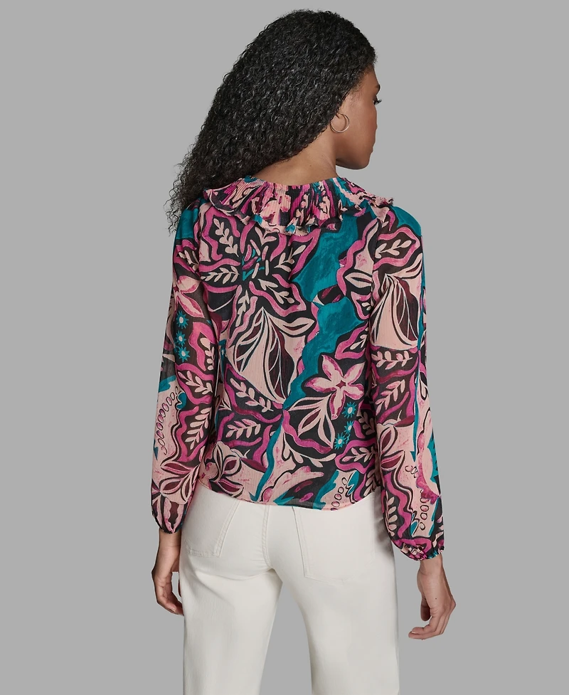 Bcbg Women's Ruffle Long-Sleeve Top