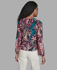 Bcbg Women's Ruffle Long-Sleeve Top