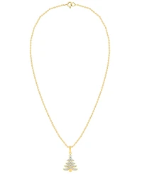 Macy's Diamond Pendant Necklace (1/8 ct. t.w.) in 14K Gold-Plated Sterling Silver and White Rhodium