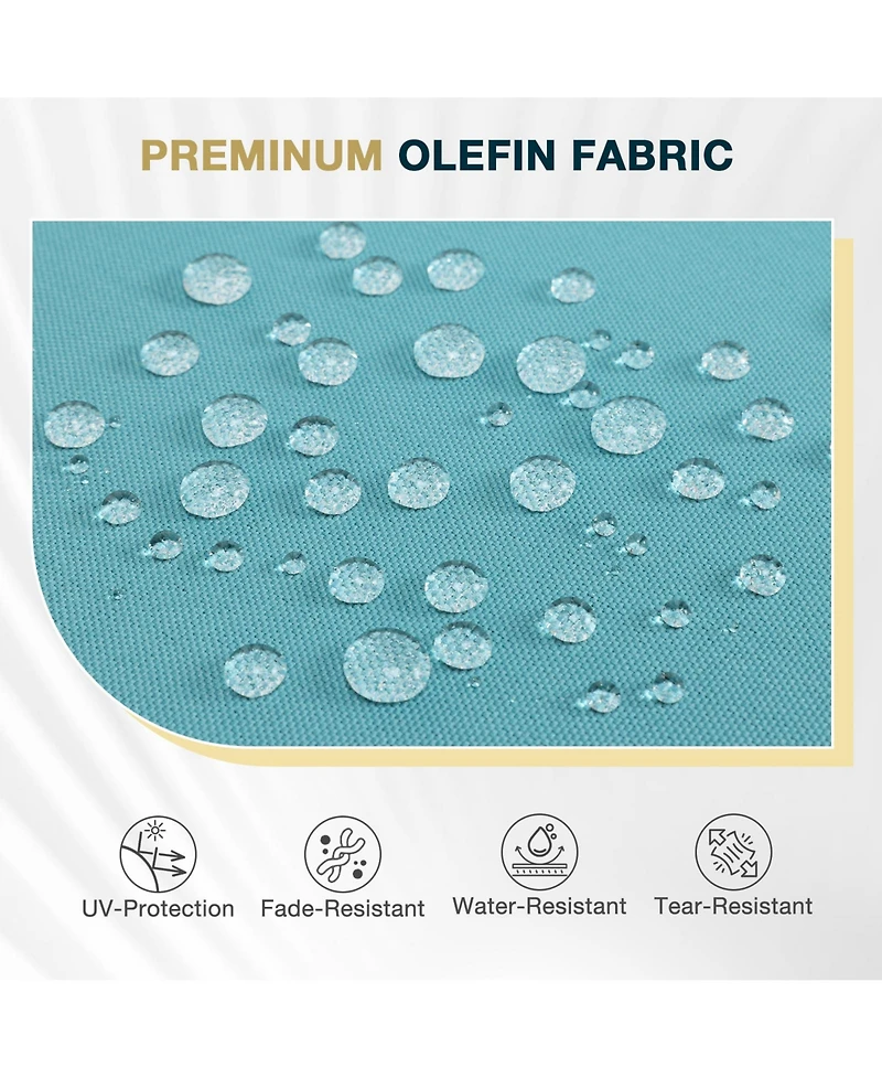 Aoodor Patio Bench Cushion Outdoor Olefin Fabric Slipcover Sponge Foam 46.5” x 17.7” 3