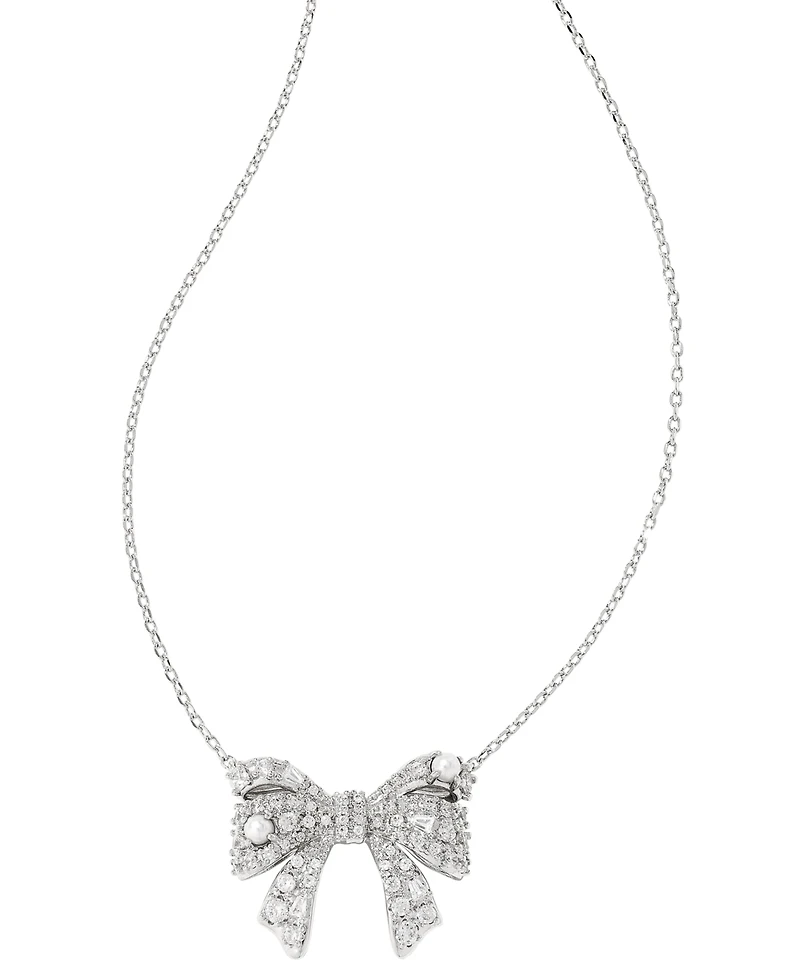 Kendra Scott 2-Piece Freshwater Cultured Pearl (2.8mm-7mm) Krista Bow Pendant Necklace and Ashton Stud Earrings Gift Set