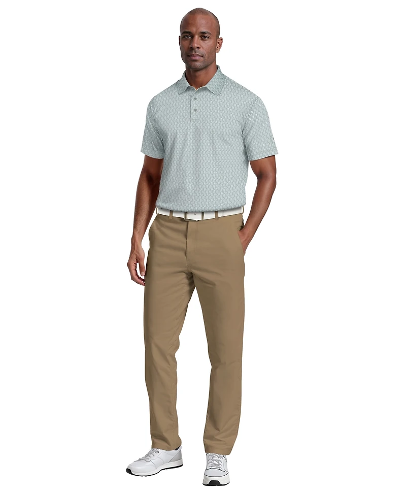 Pga Tour Men's All-Over Micro Jacquard Short-Sleeve Golf Polo Shirt