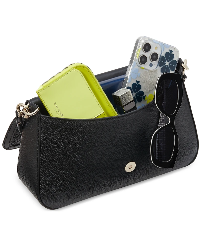 Kate Spade New York Hudson Small Pebbled Leather Flap Shoulder Bag