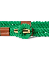 Lauren Ralph Women's Leather Trim Rope Toggle Skinny Belt
