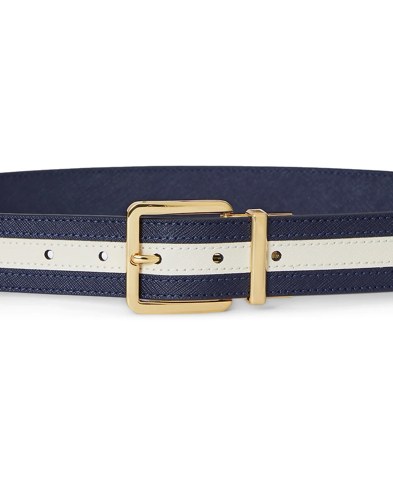 Lauren Ralph Women's Two-Tone Reversible Crosshatch Belt