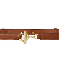 Lauren Ralph Women's Smooth Leather Toggle Skinny Belt