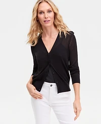 I.n.c. International Concepts Women's Lightweight Metallic-Knit V-Neck Cardigan, Macy's Exclusive