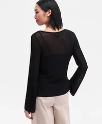 I.n.c. International Concepts Women's Long Sleeve Open-Knit Sweater, Macy's Exclusive