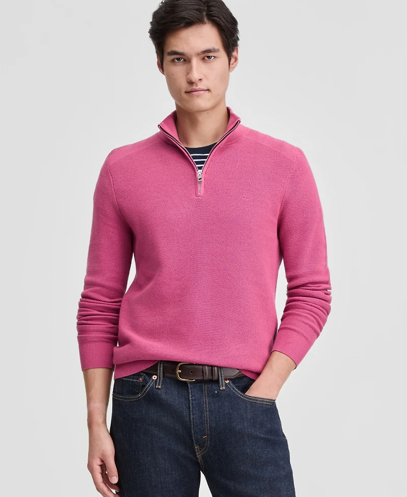 Michael Kors Men's Mouline Texture Quarter-Zip Sweater