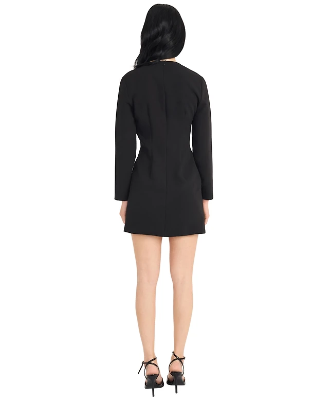 calvin klein women's pull-on long-sleeve a-line dress Buy Calvin Klein Black Long Sleeve Denim Mini Dress from Next USA