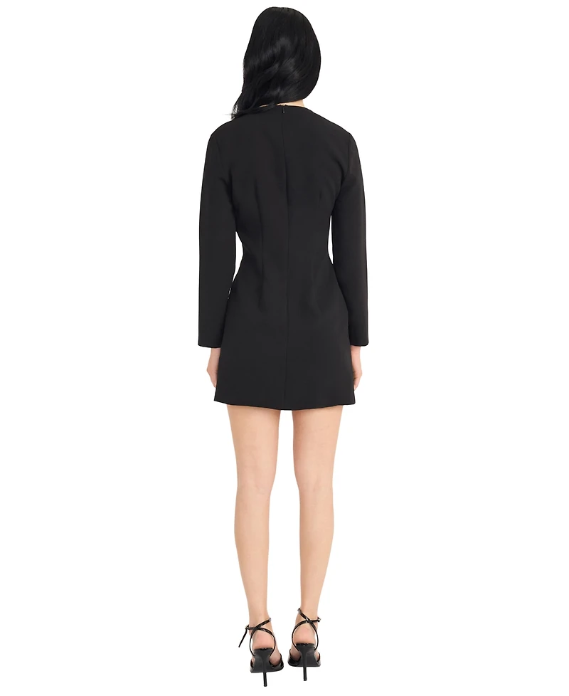 Donna Morgan Women's Long-Sleeve Crewneck Dress