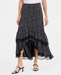 I.n.c. International Concepts Women's Chiffon Dot-Print High-Low Maxi Skirt, Macy's Exclusive - Lilia Dots