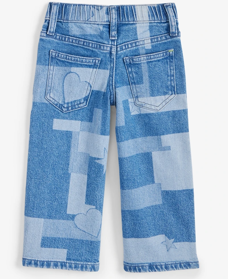Epic Threads Girls Toddler 2T-4T Olivia Patch Wide-Leg Cropped Jeans, Macy's Exclusive