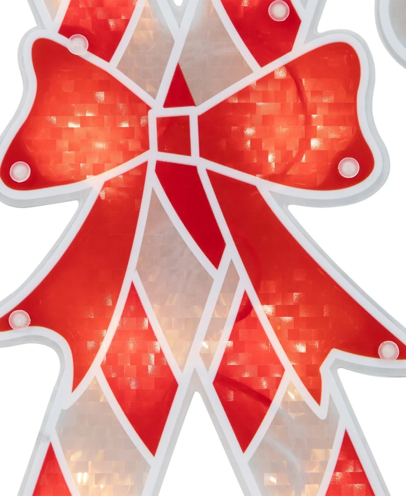 Northlight 12" Lighted Holographic Candy Cane Christmas Window Silhouette Decoration