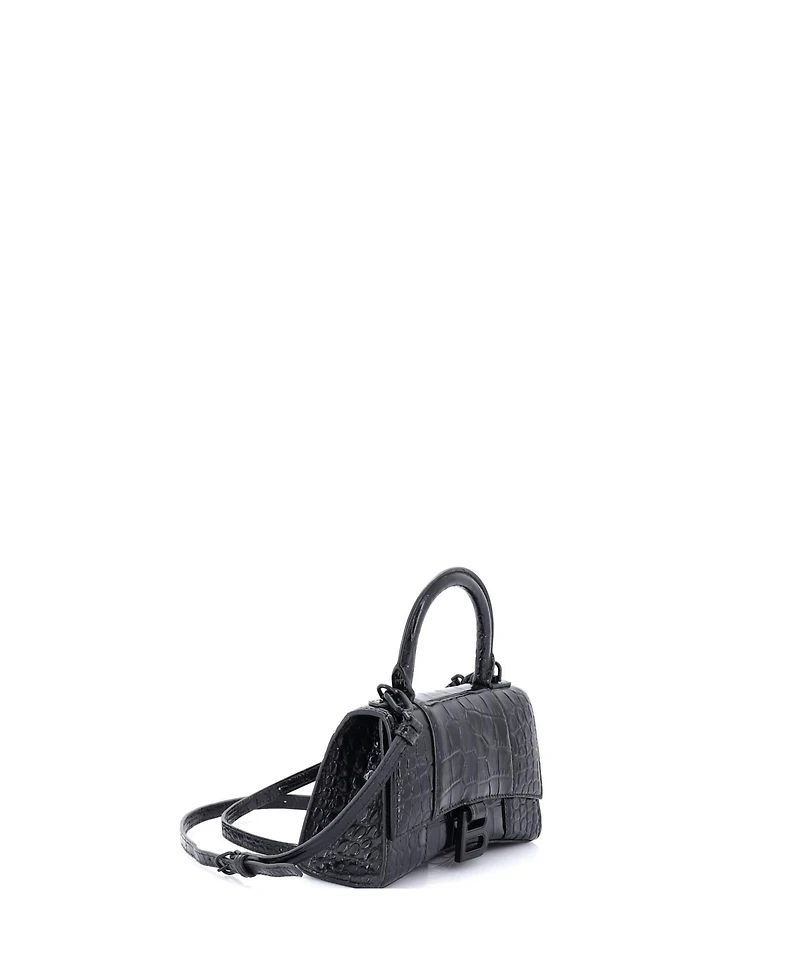 Pre-Owned Balenciaga Xs Hourglass Top Handle Bag Embossed Leather