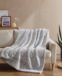 Eddie Bauer Lookout Mountain Tipped Print Sherpa Heated Blanket, Full