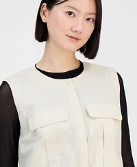 I.n.c. International Concepts Women's Drop-Shoulder Sleeveless Utility Blouse, Macy's Exclusive