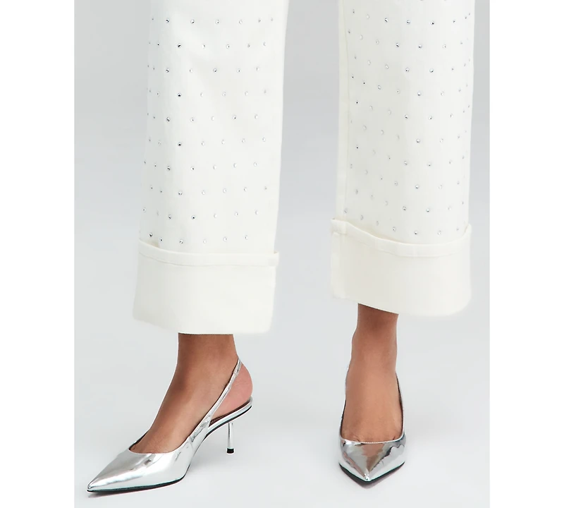 And Now This Women's Embellished Cuffed Wide-Leg Jeans, Macy's Exclusive