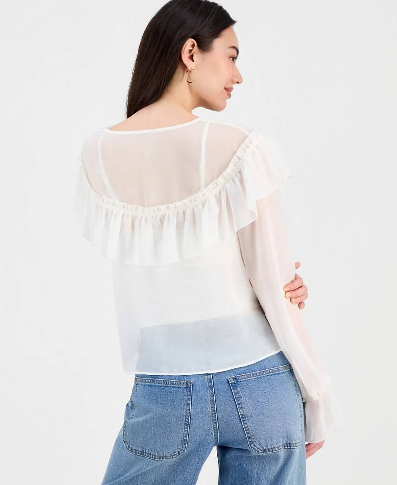 And Now This Women's Ruffled Chiffon Blouse, Macy's Exclusive