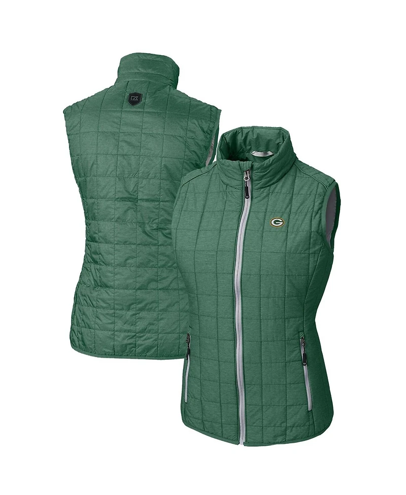 Cutter & Buck Women's Green Bay Packers Rainier PrimaLoft Eco Insulated Full-Zip Puffer Vest