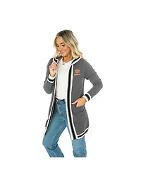 Gameday Couture Women's Gray Clemson Tigers Tri-Blend Rounded Stripe Cardigan