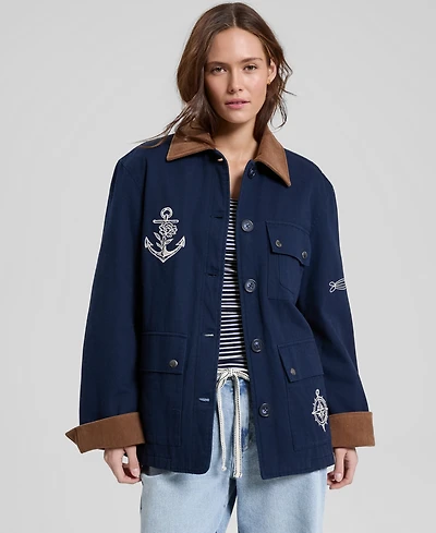 And Now This Women's Embroidered Barn Jacket, Macy's Exclusive
