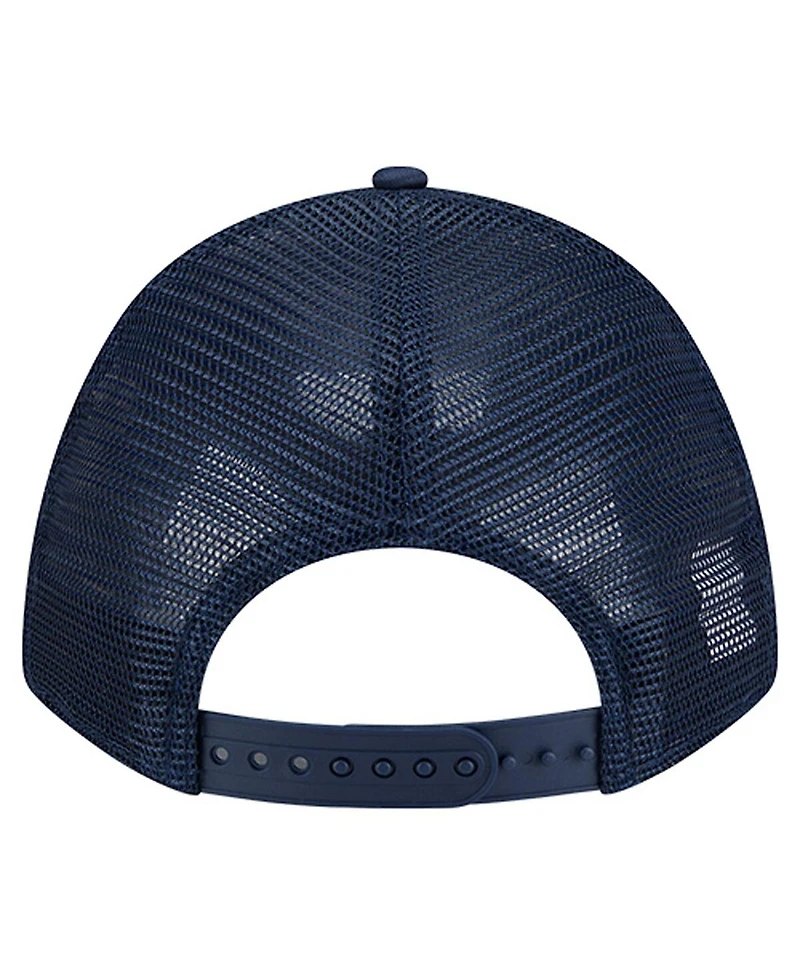 New Era Men's Navy Denver Broncos Gas Station 9FORTY A-Frame M-Crown Adjustable Trucker Hat