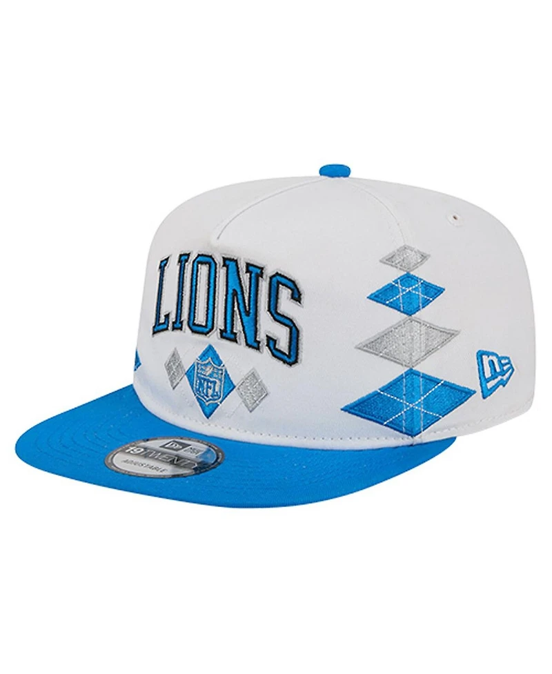 New Era Men's White Detroit Lions Argyle 19TWENTY Adjustable Hat