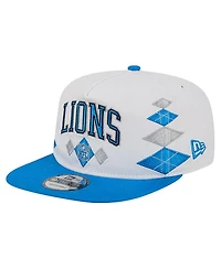 New Era Men's White Detroit Lions Argyle 19TWENTY Adjustable Hat