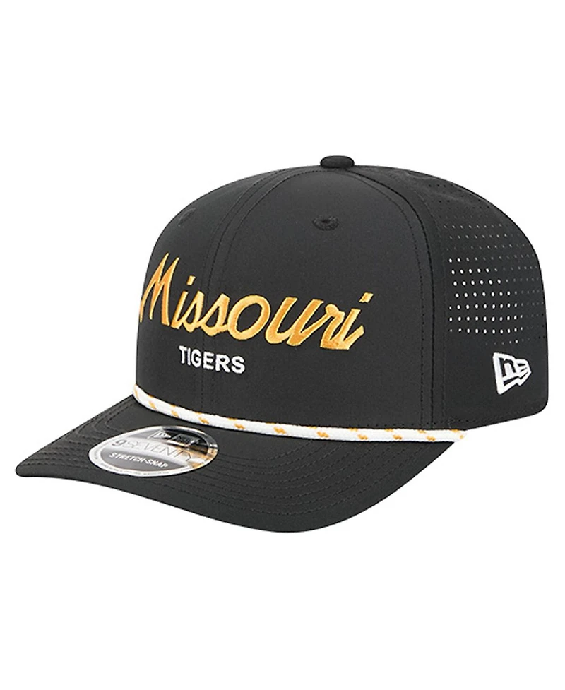 New Era Men's Black Missouri Tigers Script Performance Rope 9SEVENTY Adjustable Hat