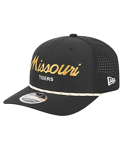 New Era Men's Black Missouri Tigers Script Performance Rope 9SEVENTY Adjustable Hat