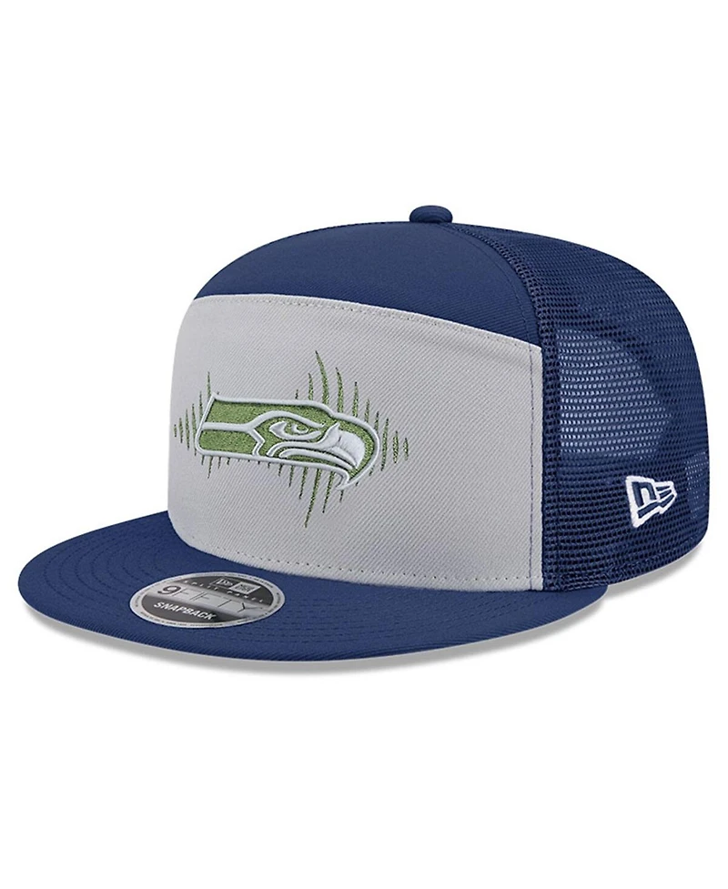 New Era Men's Wolf Gray Seattle Seahawks 2025 Rivalries Collection Team Split Panel 9FIFTY Snapback Hat