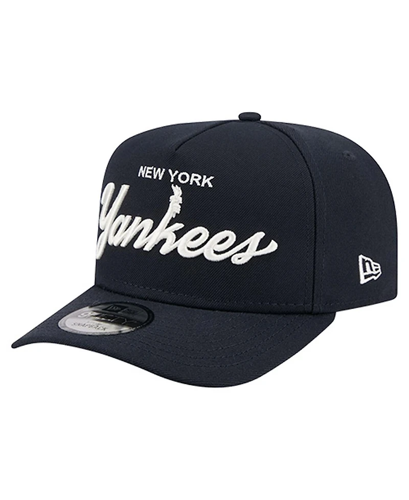 New Era Men's Navy New York Yankees Local Play A-Frame 9FIFTY Snapback Hat