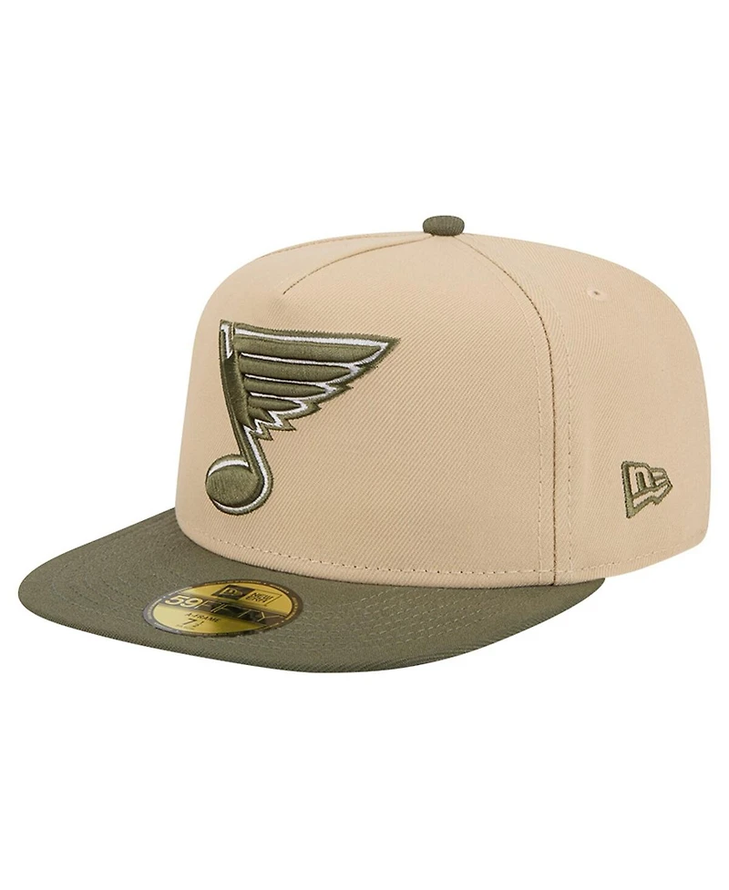 New Era Men's Tan/Olive St. Louis Blues Color Pack Two-Tone 59FIFTY A-Frame Fitted Hat
