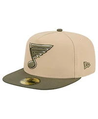 New Era Men's Tan/Olive St. Louis Blues Color Pack Two-Tone 59FIFTY A-Frame Fitted Hat