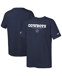 Nike Big Boys and Girls Navy Dallas Cowboys Sideline Team Issue T-Shirt