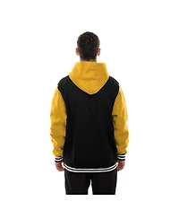 New Era Men's Black/Gold Boston Bruins Full-Snap Fleece Hoodie Jacket