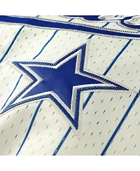 Mitchell & Ness Men's Emmitt Smith Cream Dallas Cowboys Name Number Mesh Button-Up Baseball Jersey