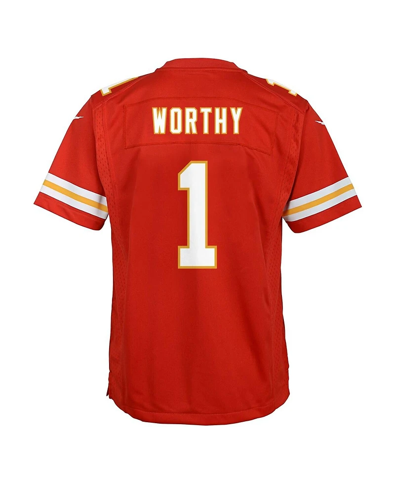 Nike Big Boys and Girls Xavier Worthy Red Kansas City Chiefs Team Game Jersey
